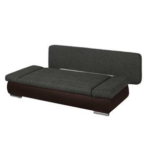 Canapé convertible Weyburn Tissu / Imitation cuir - Marron gris