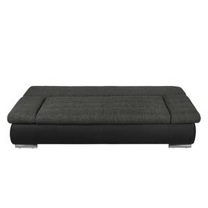 Canapé convertible Weyburn Tissu / Imitation cuir - Gris / Noir