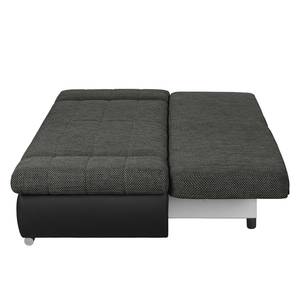 Schlafsofa Weyburn Webstoff / Kunstleder Grau / Schwarz