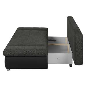 Canapé convertible Weyburn Tissu / Imitation cuir - Gris / Noir