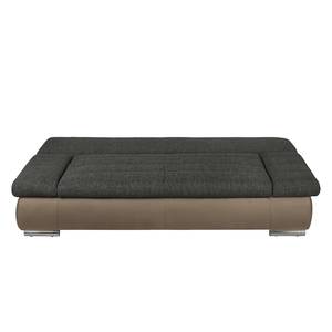 Schlafsofa Weyburn Webstoff / Kunstleder Grau / Taupe