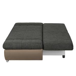 Schlafsofa Weyburn Webstoff / Kunstleder Grau / Taupe