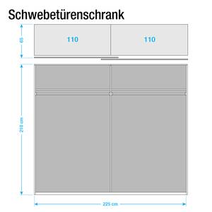 Schlafzimmerkombination Chepps Alpinweiß/Eiche Sanremo Dekor