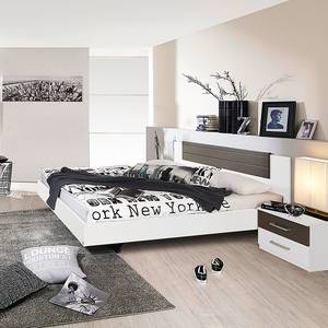 Set camera da letto Barcelona (4 pezzi) Bianco alpino/Grigio lava