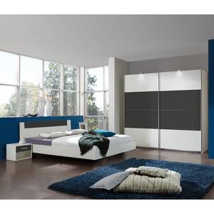 Slaapkamerset Basic (4-delig) alpinewit/antracietkleurig - 180 x 200cm - Alpinewit/antraciet