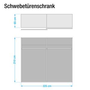 Slaapkamerset Basic (4-delig) alpinewit/antracietkleurig - 180 x 200cm - Alpinewit/antraciet