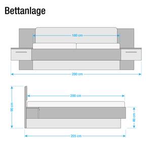 Slaapkamerset Penai (4-delig) wit/zandkleurige eikenhouten look