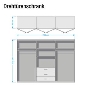 Schlafzimmerset Rachid (4-teilig) Canyon Oak Dekor / Weiß