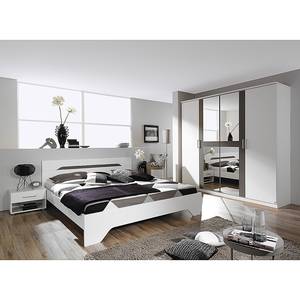 Chambre à coucher Rubi I Blanc alpin / Gris lave - 160 cm x 200 cm
