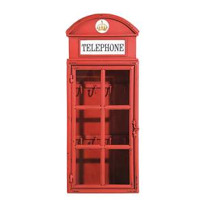 Sleutelkast London Telephone Rood - Metaal - 24 x 58 x 13 cm