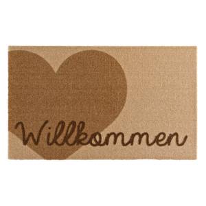 Paillasson Herz Willkommen Fibres synthétiques - Sable / Caramel
