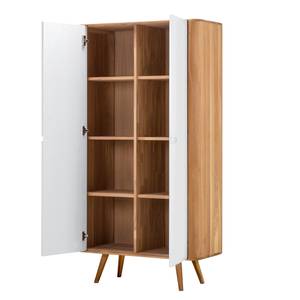 Highboard Loca deels massief wild eikenhout - wit/licht wild eikenhout - Breedte: 90 cm