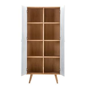 Highboard Loca deels massief wild eikenhout - wit/licht wild eikenhout - Breedte: 90 cm