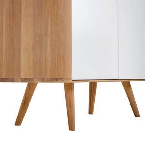 Highboard Loca deels massief wild eikenhout - wit/licht wild eikenhout - Breedte: 90 cm