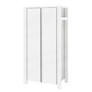 Kleiderschrank Milano Pinie Silber Dekor/Weiß - 110 cm (2-türig)