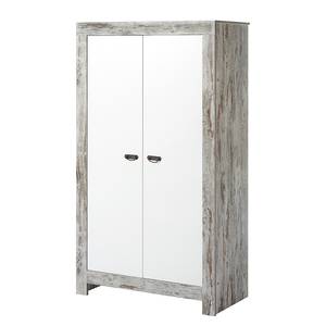 Schrank Nordic Shabby Chic/Weiß - Breite: 109 cm - 2 Türen
