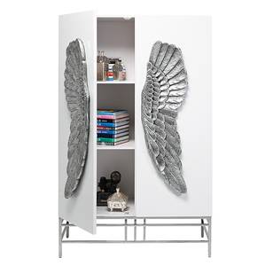 Schrank Showtime Wings Weiß/Edelstahl