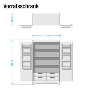 Voorraadkast Toscana massief grenenhout - wit