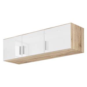 Modulo armadio Celle Effetto quercia di Sonoma / Bianco lucido - Larghezza: 136 cm