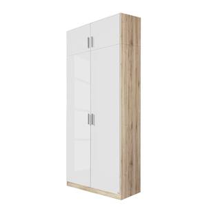 Rangement pour armoire Celle Imitation chêne de Sonoma / Blanc brillant - Largeur : 91 cm