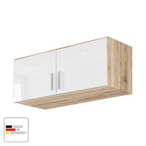 Kast opzetstuk Celle Sonoma eikenhouten look/hoogglans wit - Breedte: 91 cm