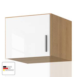 Rehausse pour armoire KiYDOO 1 porte Blanc brillant / Imitation chêne de Riviera - Butoir à gauche