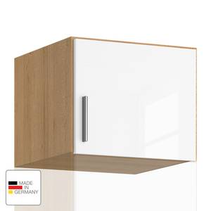 Rehausse pour armoire KiYDOO 1 porte Blanc brillant / Imitation chêne de Riviera - Butoir à droite