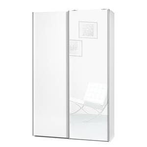 Schwebetürenschrank Soft Smart Hochglanz Weiß / Weiß - Breite: 120 cm - Ohne Spiegeltür/-en