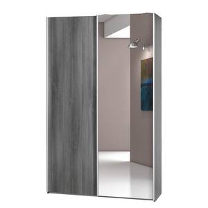 Amoire à portes coulissantes Soft Smart Argenté / Imitation chêne - Largeur : 120 cm - 1 miroir