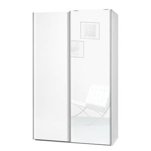 Armoire portes coulissantes Soft Smart 2 Blanc / Blanc brillant - Largeur : 120 cm