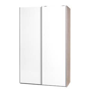 Armoire portes coulissantes Soft Smart 2 Blanc / Imitation chêne - Largeur : 120 cm