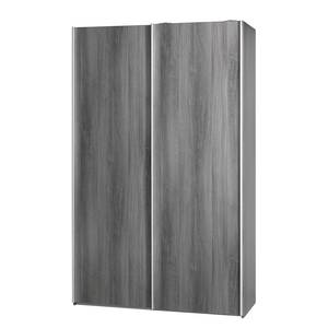 Armoire portes coulissantes Soft Smart 2 Argenté / Imitation chêne - Largeur : 120 cm