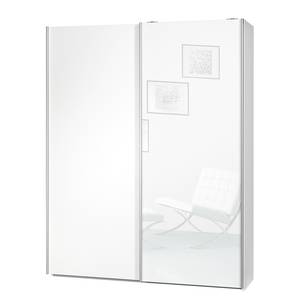 Schwebetürenschrank Soft Smart Hochglanz Weiß / Weiß - Breite: 150 cm - Ohne Spiegeltür/-en