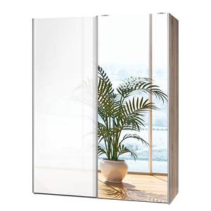 Armoire portes coulissantes Soft Smart 2 Imitation chêne de San Remo / Blanc brillant - Largeur : 150 cm