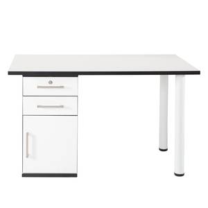 Schreibtisch Basix IV Weiß - Holzwerkstoff - Metall - 120 x 65 x 70 cm