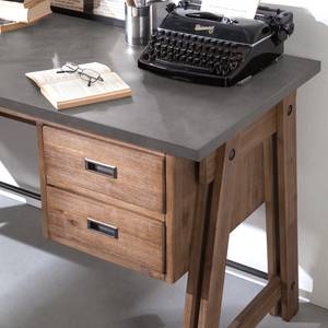 Bureau Beton Partiellement en acacia massif - Gris