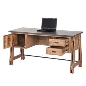 Bureau Beton Partiellement en acacia massif - Gris