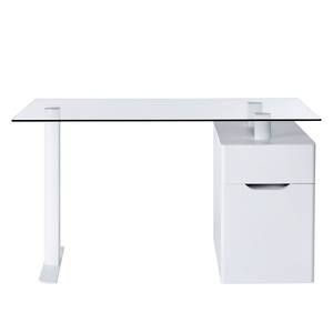 Bureau CU-LIBRE 13 Verre / Acier - Blanc mat