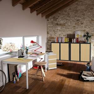 Bureau easyDesk Wit/beukenhout - 140x80cm