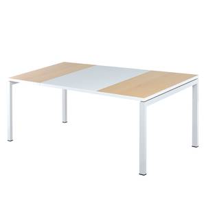 Schreibtisch easyDesk Weiß / Buche - 160 x 80 cm