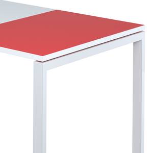 Bureau easyDesk Blanc / Rouge - 160 x 80 cm