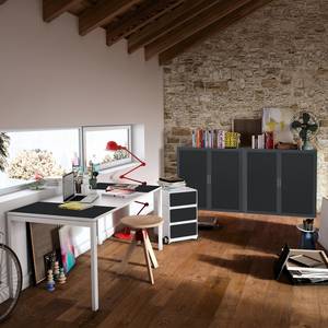 Scrivania easyDesk Bianco / Nero - 140 x 80 cm