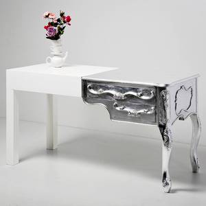 Schreibtisch Janus Silber - Weiß - Metall - Holzart/Dekor - 140 x 74 x 60 cm