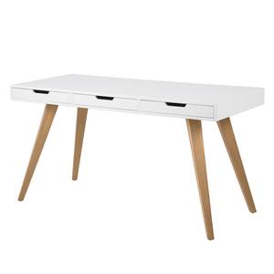 Bureau Lanna deels massief essenhout - wit