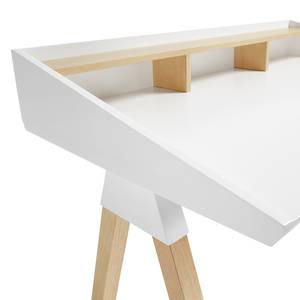 Schreibtisch Limatola Pappel teilmassiv - Weiß / Pappel