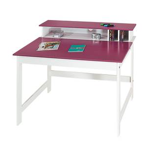 Schreibtisch Magentina Kiefer teilmassiv - Weiß/Pink