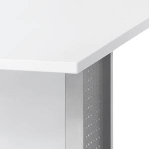 Schreibtisch Merit I Weiß / Silber - Breite: 120 cm