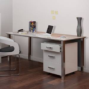 Bureau MiPuro hoogglans wit/zilverkleurig