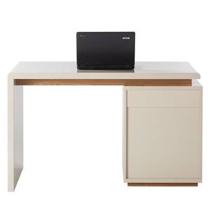 Bureau Niya hoogglans beige/essenhout