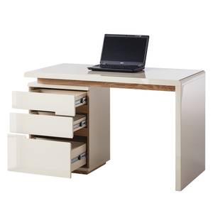 Bureau Niya hoogglans beige/essenhout